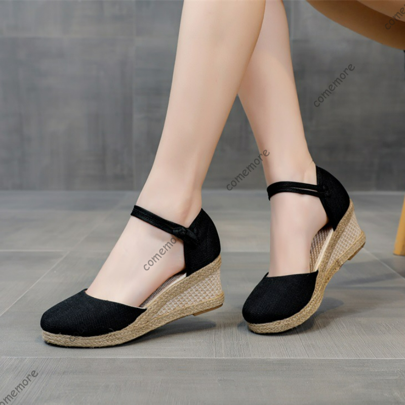 Espadrille Wedge Shoes - Comemore Sandalen mit hohem Absatz, Sommerschuhe,