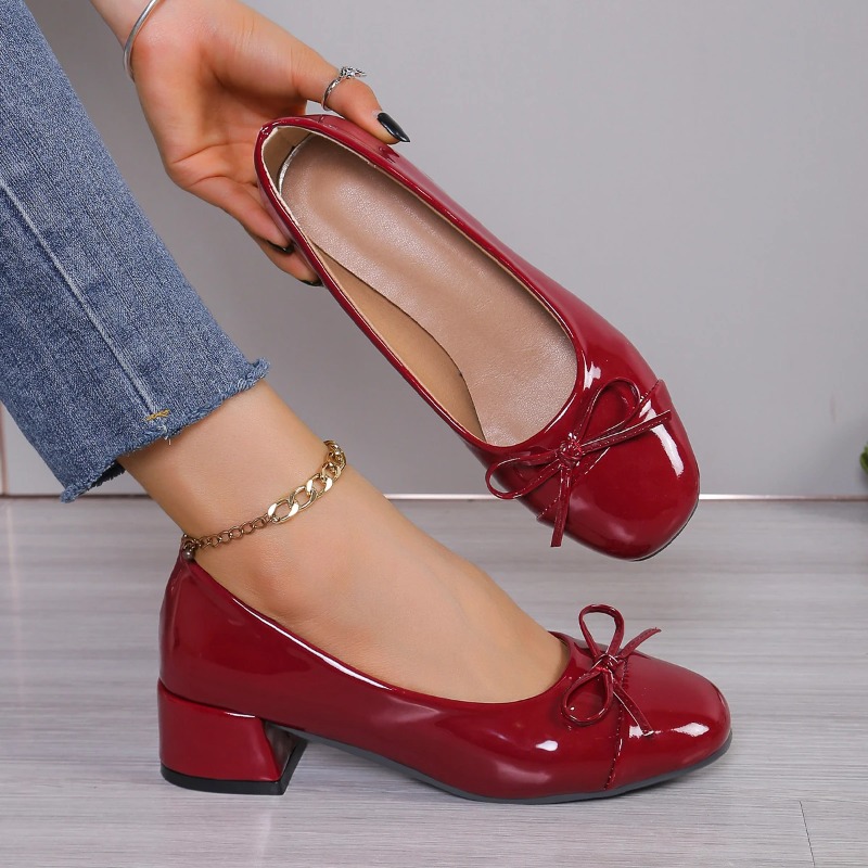 Women'S Heels - 2026 Damenschuhe Pumps Plateau-Absätze Runde Zehenpartie