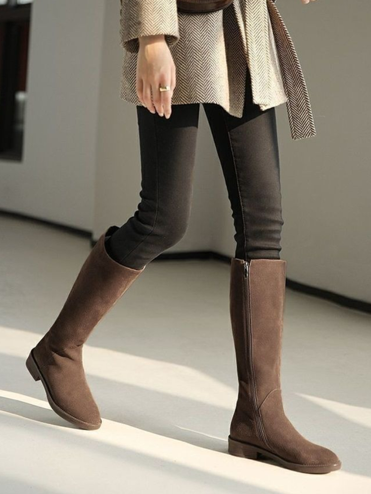 Women'S Shoes Trending 2025 - Neu mit Reißverschluss, warme Wildleder-Damenschuhe mit