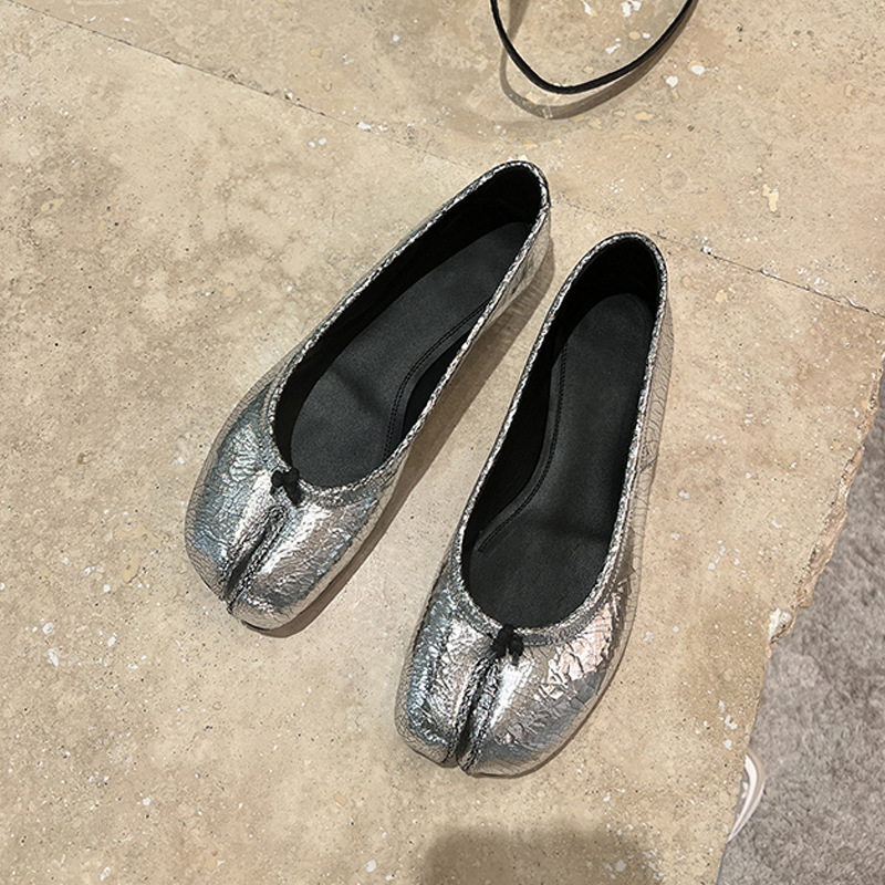 Women Shoes Wedges - Vintage Split-Toe Mary Jane Flats für