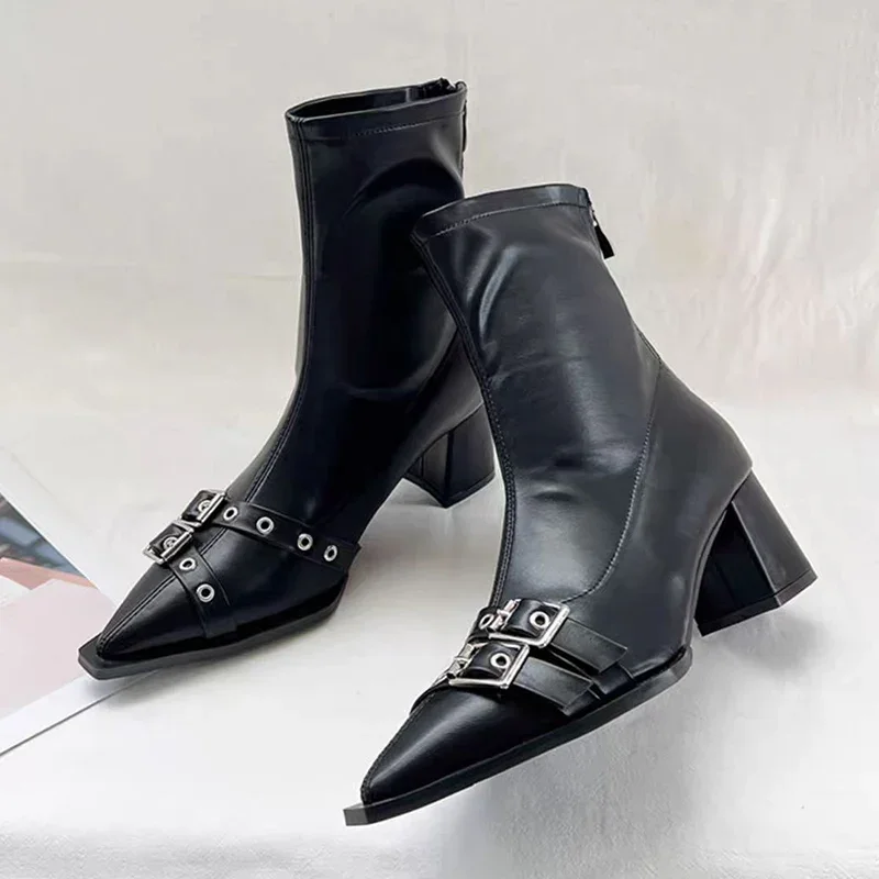 Women'S Shoes Trending 2025 - High Heels Stiefeletten Frauen Chunky Spitzschuh