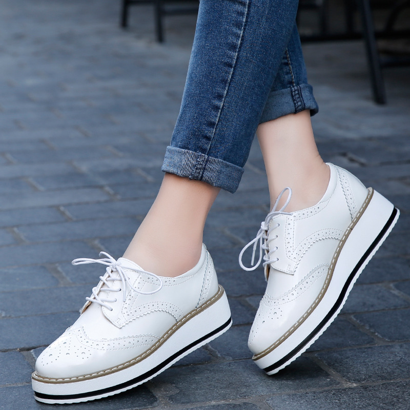 Espadrille Wedge Shoes - Frauen Müßiggänger Schuhe Leder Dicken Heels