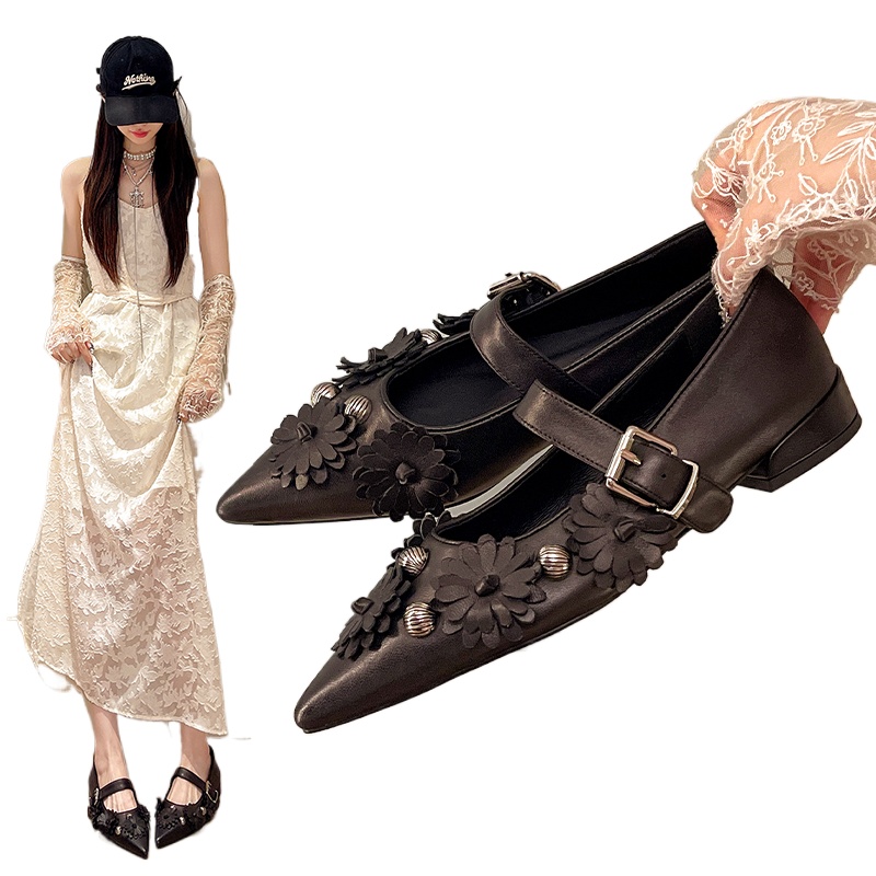 Metallnieten-Schnallenriemen W – Shoes For Women Flats Bewertung und Preis