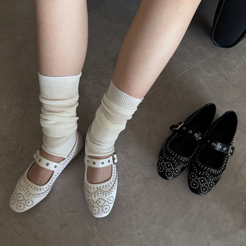 Retro Niet Schnalle Design Woh – Shoes For Women Flats Bewertung und Preis
