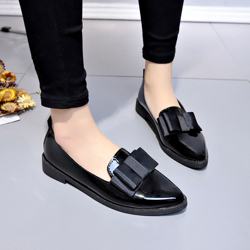 Schwarze/Weinrote Lackleder-Sp – Shoes For Women Flats Bewertung und Preis