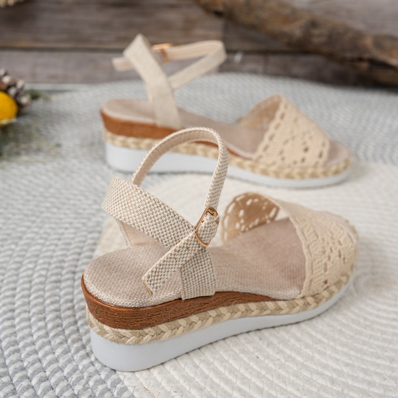 Damen-Sandalen mit Spitze und  – Espadrille Wedge Shoes Bewertung und Preis