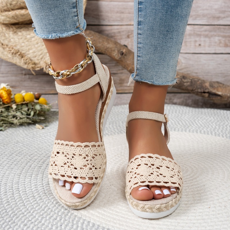 Damen-Sandalen mit Spitze und  – Espadrille Wedge Shoes Bewertung und Preis