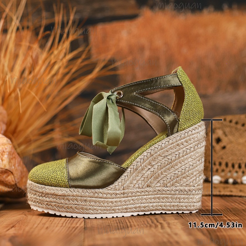 Runde Zehenpartie, Absatzschut – Espadrille Wedge Shoes Bewertung und Preis