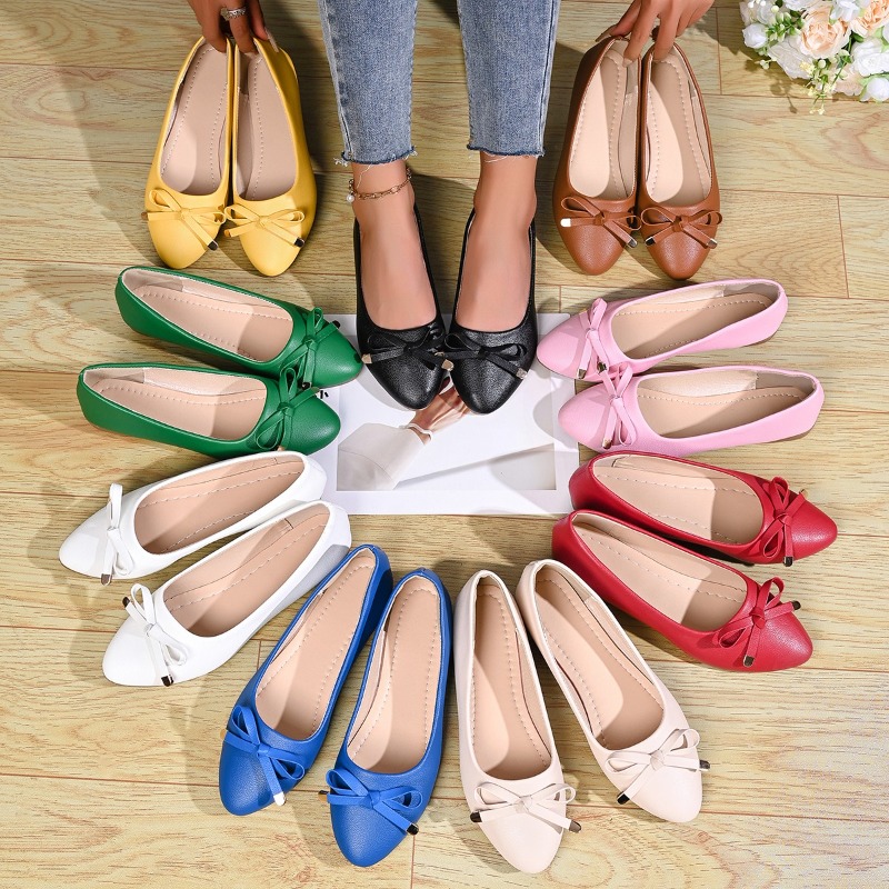 Flache Schleifenschuhe mit wei – Women Shoes Wedges Bewertung und Preis