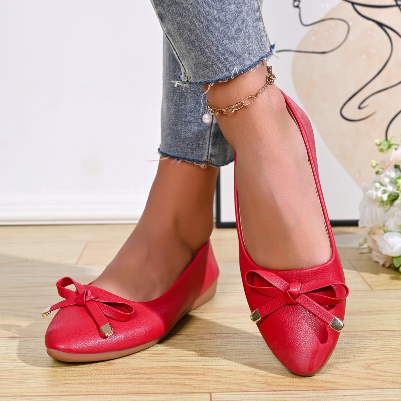 Flache Schleifenschuhe mit wei – Women Shoes Wedges Bewertung und Preis